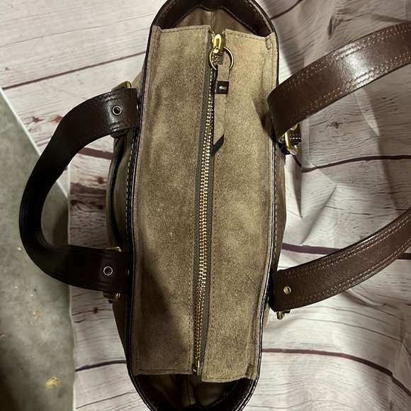 Coach Brown Leather/Suede Bag Vintage - Picture 6 of 16